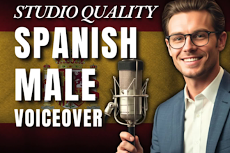 record premium castilian spanish voice over in 24h, voz en off