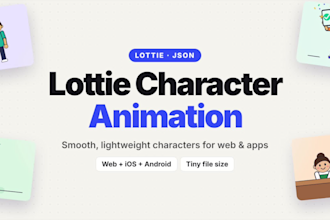 create custom lottie animation with character in json