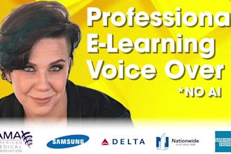 record a female american e learning and narration voice over