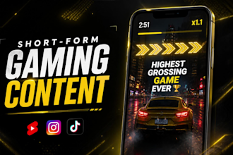 create gaming content for tiktok, reels and youtube shorts