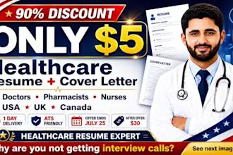 write ats healthcare resume for doctor, nurse, pharmacist, lab tech
