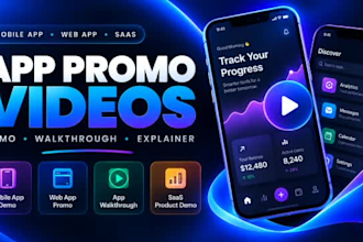 create premium app promo video, mobile app demo video, web app promo vldeo