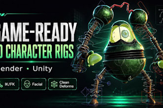 create a game ready 3d character rig for blender and unity