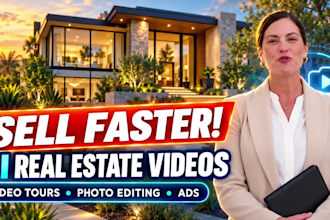 create sell faster ai real estate video tours or photo editing, real estate ads