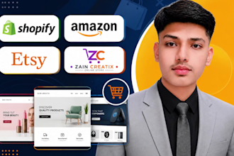 design modern ecommerce logo for shopify, amazon, and etsy