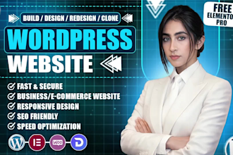 design redesign wordpress business website, build wordpress website development
