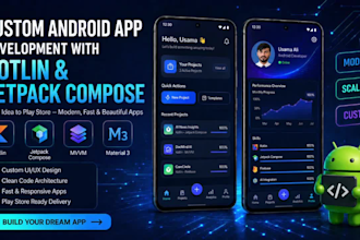 develop a custom android app with kotlin and jetpack compose