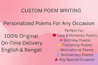 write custom romantic and emotional poems for any occasion