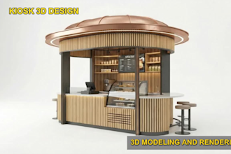 create 3d kiosk, trade show booth, exhibition stand design