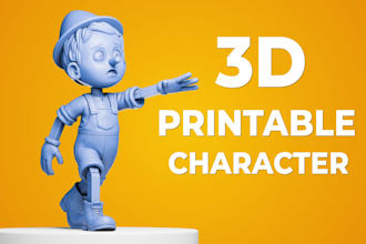 create a 3d character model for 3d printing fdm or sla