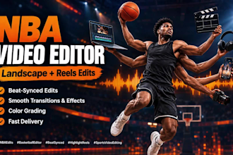 edit engaging nba landscape and reels, basketball videos