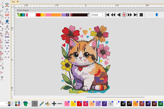 do embroidery digitizing into dst pes emb for patch design