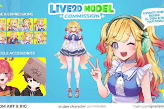 create a live2d vtuber model with professional rigging