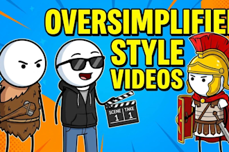 create oversimplified style stickman animated videos for youtube