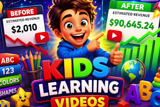 create best kids learning videos, nursery rhymes for youtube, kids channel