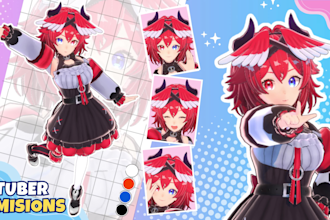 create 3d character for 3d vtuber, vrchat, rigging, 3d model, anime and 3d vroid