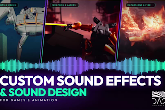 create custom sound effects and sound design for games and animation