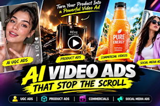 make ai product video ads, ugc ads, ai commercial and ai video ads