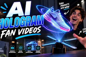 create 3d hologram videos, fan videos and 3d holographic animations