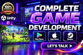 develop 2d 3d mobile game in unity game development, unity