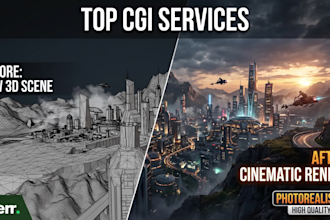 create cinematic photorealistic 3d scenes and cgi environments