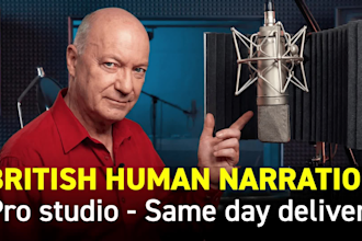 record a british human voiceover narration