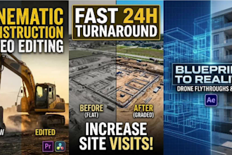 edit construction videos , real estate , reels and promos
