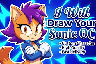 sonic the hedgehog style in fullbody