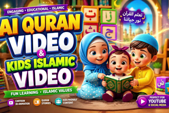 ai islamic video, ai quran video, quran animation, 3d pixar animation,