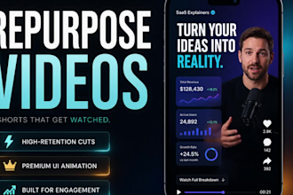 repurpose video content, edit long form videos into shorts