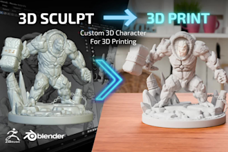 do 3d sculpting for 3d printing and action figures