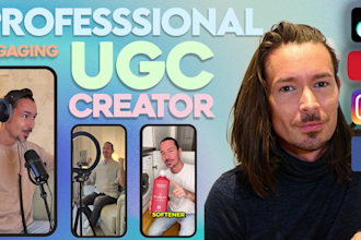 create an engaging british UK male ugc video ad content creator