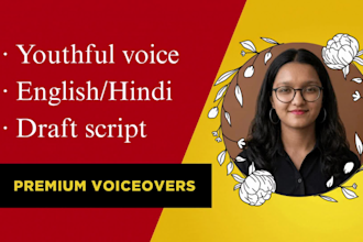 do captivating english voiceover in a youthful indian accent