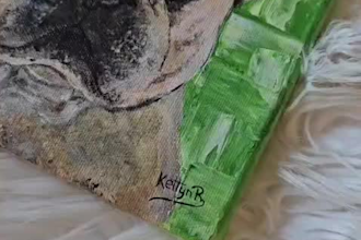 paint a realistic custom pet portrait in acrylic from your photo