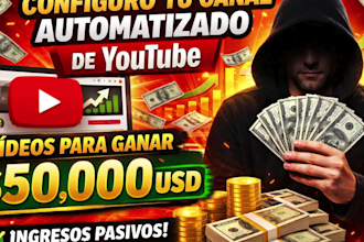 configura un canal de automatización de youtube y vídeos que generen ingresos 50