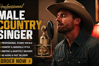 be your professional male country singer and songwriter for country vocal