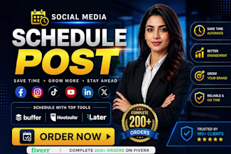 schedule, design and manage your social media posts via buffer and hootsuite