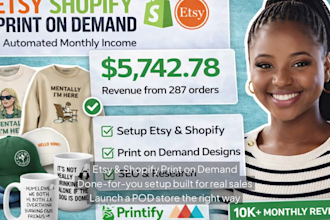 setup etsy shopify print on demand etsy printify printful print on demand store