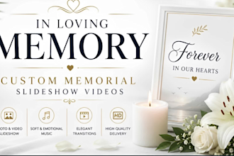 do a loving memorial slideshow video and funeral vows tribute for any occasion