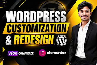 customize or redesign wordpress and woocommerce websites with elementor