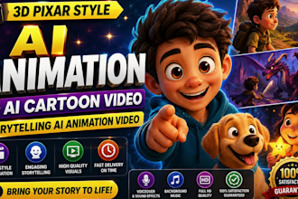 3d pixar style ai animation 3d ai cartoon video storytelling ai animation video