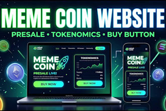 design a meme coin website for your crypto token presale launch