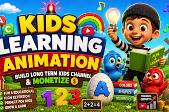 make 3d,2d animation videos, kids learning videos animation for kids