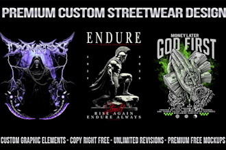 create a custom streetwear t shirt and graphic t shirt design