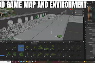 build 3d game buildings, city assets game map environment props for unity ue5
