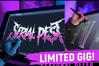 create rock, metalcore, deathcore or death metal logo