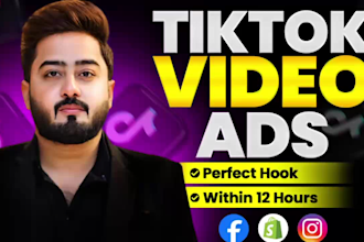 create shopify dropshipping video ads, facebook video ads and tiktok ads