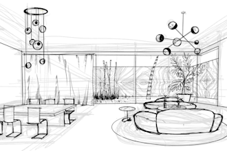 digital sketch interior design and architecture