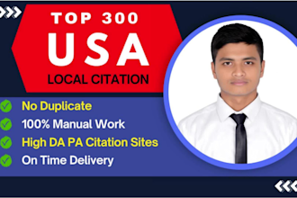 do 300 best USA local citations and directory submissions