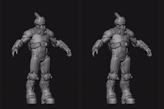 sculpt 3d character model anime figure in zbrush blender for 3d printing, games